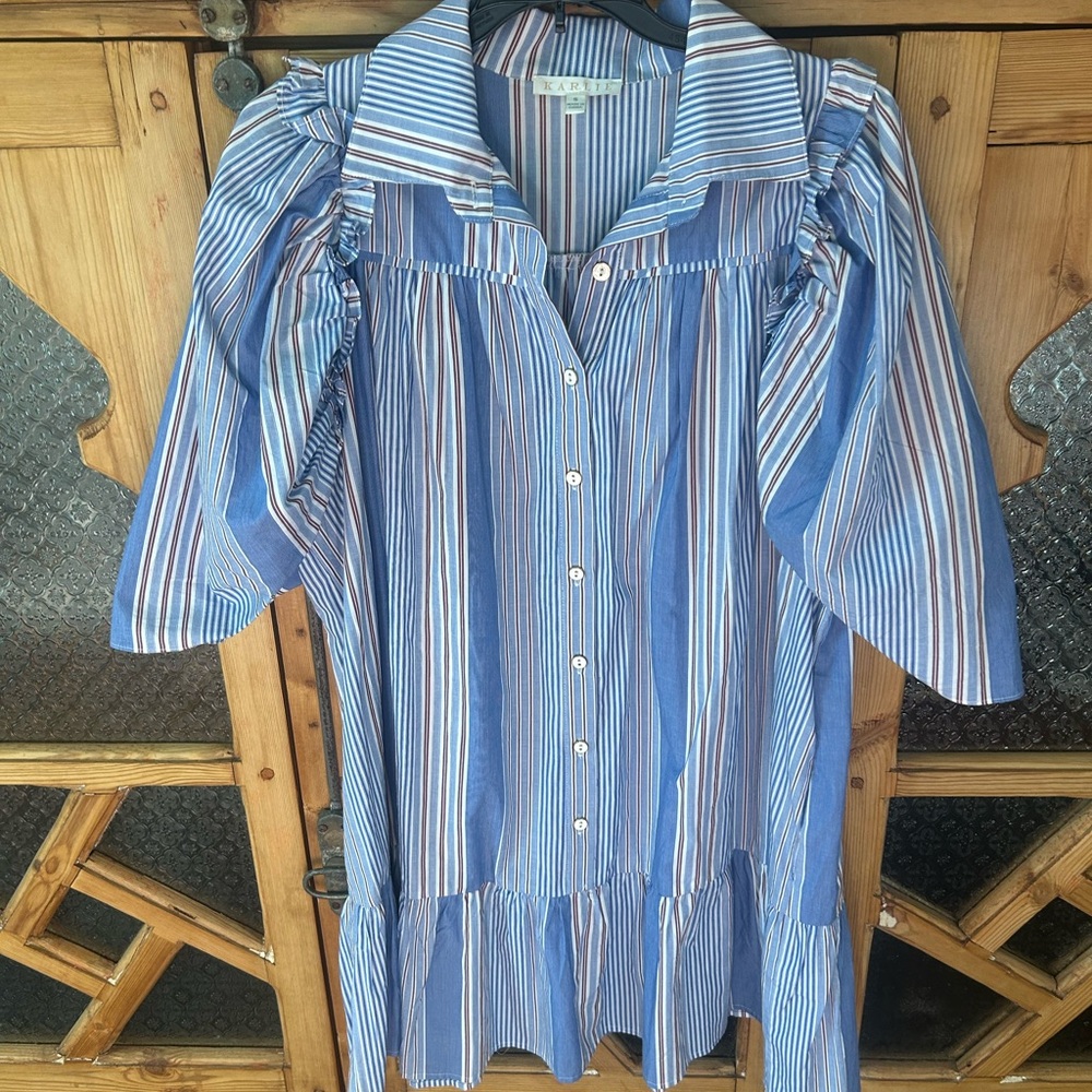 KARLIE - Crisp Button-Up Dress